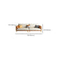 Faux Leather Square Arm Sofa with Chaise in Orange & Beige Loose Back Cushions Sofa Clearhalo 'furn' 'furn_sofas' 'Furniture' 'Living Room Furniture' 'Sofa' 'sofas' 6607243