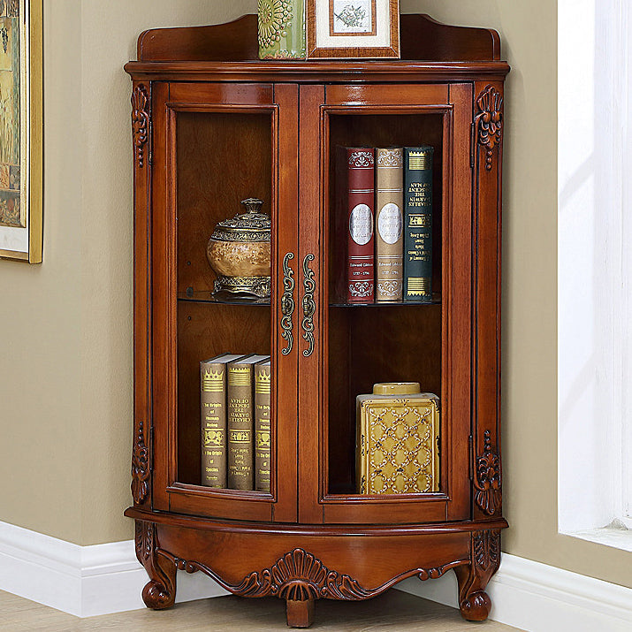 Mid-Century Modern Cabinet with Doors and Cabriole Legs in Solid Wood Clearhalo 'Cabinets & Chests' 'cabinets_chests' 'furn' 'furn_cabinets_chests' 'Furniture' 'Living Room Furniture' 6607270