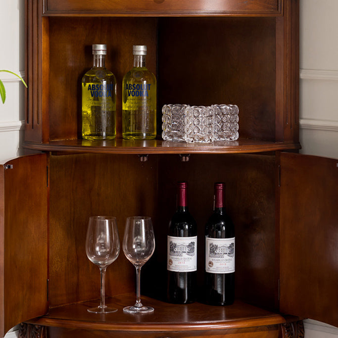 Mid-Century Modern Cabinet with Doors and Cabriole Legs in Solid Wood Clearhalo 'Cabinets & Chests' 'cabinets_chests' 'furn' 'furn_cabinets_chests' 'Furniture' 'Living Room Furniture' 6607273