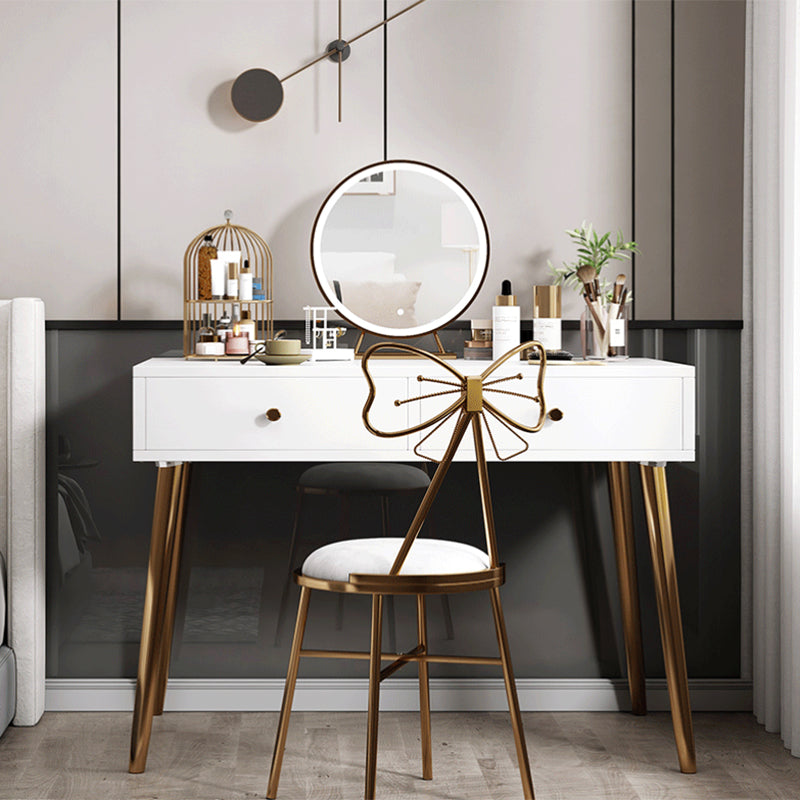 15.75" Wide Make-up Vanity White Makeup Vanity Desk Table with 2 Drawers