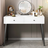 15.75" Wide Make-up Vanity White Makeup Vanity Desk Table with 2 Drawers
