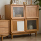 Mid-Century Modern Natural Cabinet with 4 Doors in Pine Wood Clearhalo 'Cabinets & Chests' 'cabinets_chests' 'furn' 'furn_cabinets_chests' 'Furniture' 'Living Room Furniture' 6607351