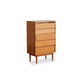 Mid-Century Modern Chest with 5 Drawers and Glass Top in Natural Clearhalo 'Cabinets & Chests' 'cabinets_chests' 'furn' 'furn_cabinets_chests' 'Furniture' 'Living Room Furniture' 6607370