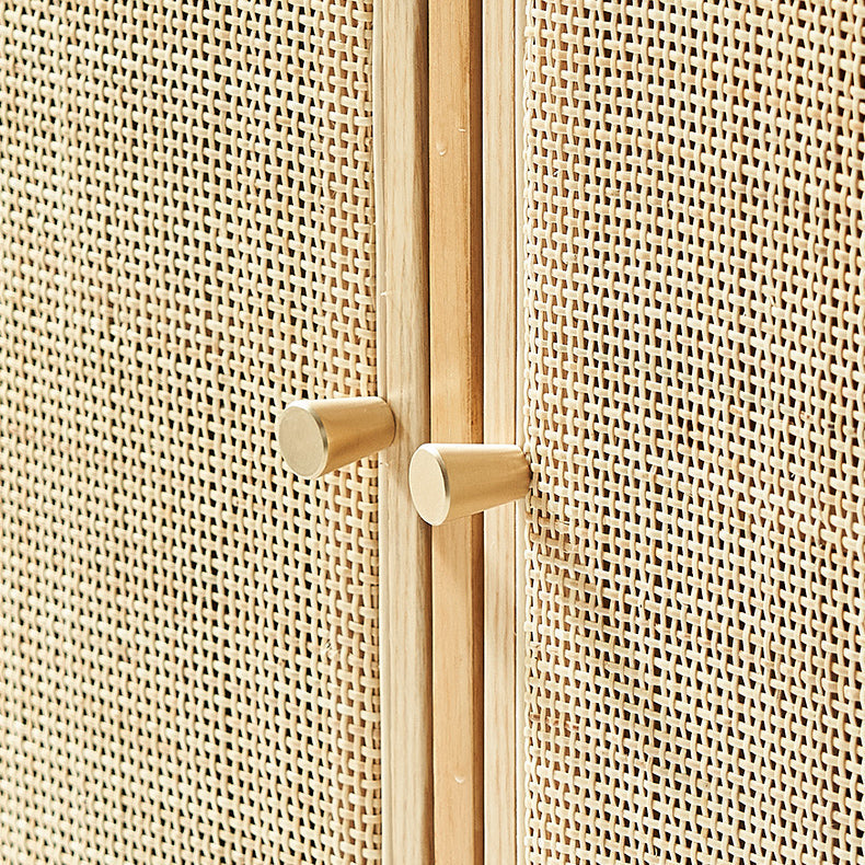 Mid-Century Modern Black Accent Cabinet with 8 Shelves in Solid Wood Clearhalo 'Cabinets & Chests' 'cabinets_chests' 'furn' 'furn_cabinets_chests' 'Furniture' 'Living Room Furniture' 6607383