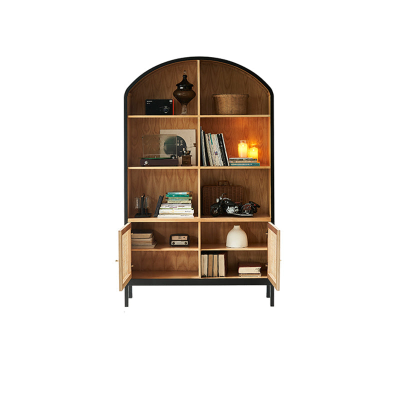 Mid-Century Modern Black Accent Cabinet with 8 Shelves in Solid Wood Clearhalo 'Cabinets & Chests' 'cabinets_chests' 'furn' 'furn_cabinets_chests' 'Furniture' 'Living Room Furniture' 6607388