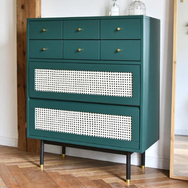 Contemporary Green Accent Chest with 8 Drawers and Straight Legs Clearhalo 'Cabinets & Chests' 'cabinets_chests' 'furn' 'furn_cabinets_chests' 'Furniture' 'Living Room Furniture' 6607390