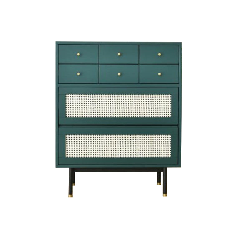 Contemporary Green Accent Chest with 8 Drawers and Straight Legs Clearhalo 'Cabinets & Chests' 'cabinets_chests' 'furn' 'furn_cabinets_chests' 'Furniture' 'Living Room Furniture' 6607394
