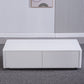 4 Drawers Contemporary Coffee Table in White Solid Wood 13.8" H Cocktail Table