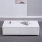 4 Drawers Contemporary Coffee Table in White Solid Wood 13.8" H Cocktail Table