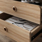 Table basse simple Natural 1 Table de cocktail moderne à 1 porte avec rangement