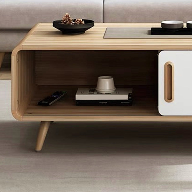 Table basse simple Natural 1 Table de cocktail moderne à 1 porte avec rangement