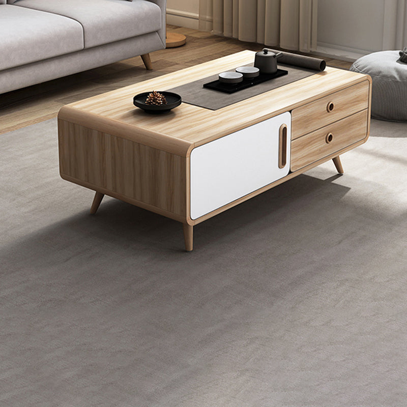 Table basse simple Natural 1 Table de cocktail moderne à 1 porte avec rangement