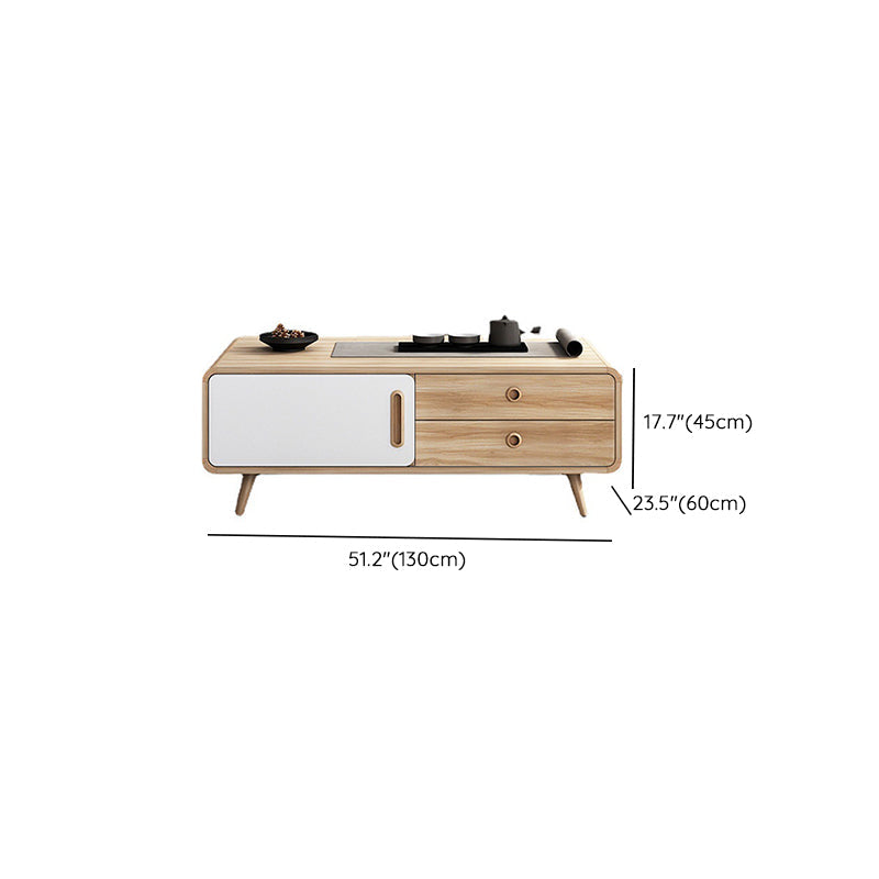 Table basse simple Natural 1 Table de cocktail moderne à 1 porte avec rangement