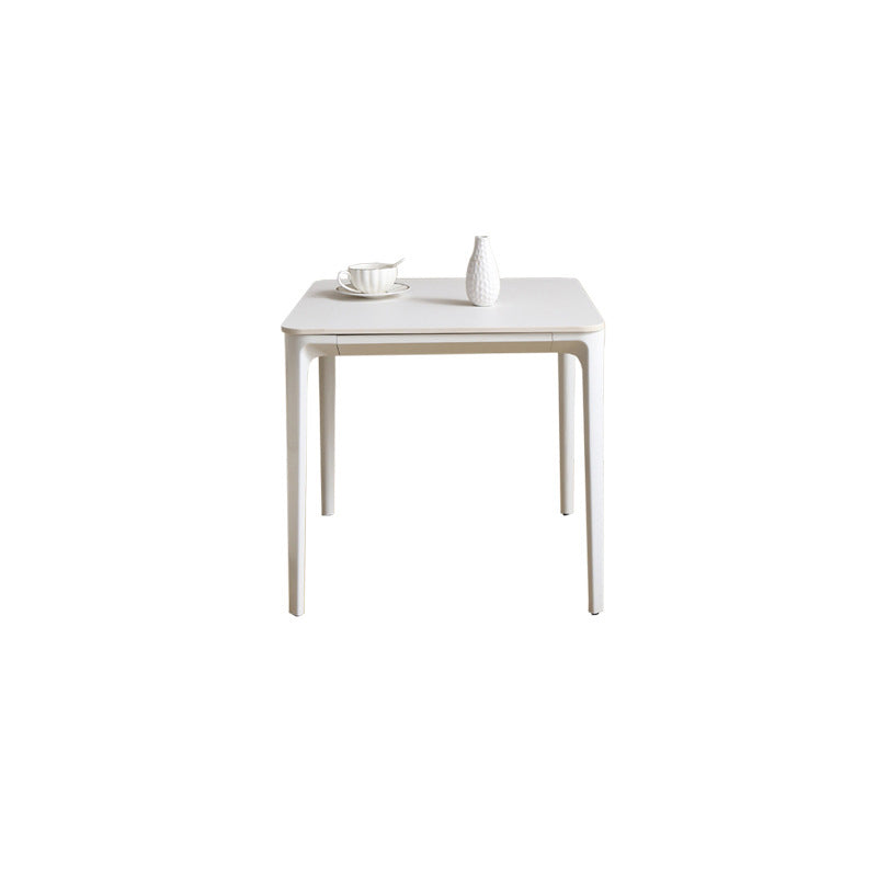 Mesa de centro Modernism Sate Top Mesa de cóctel rectangular de 4 patas en blanco