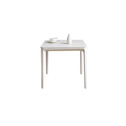 Mesa de centro Modernism Sate Top Mesa de cóctel rectangular de 4 patas en blanco