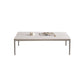 Mesa de centro Modernism Sate Top Mesa de cóctel rectangular de 4 patas en blanco