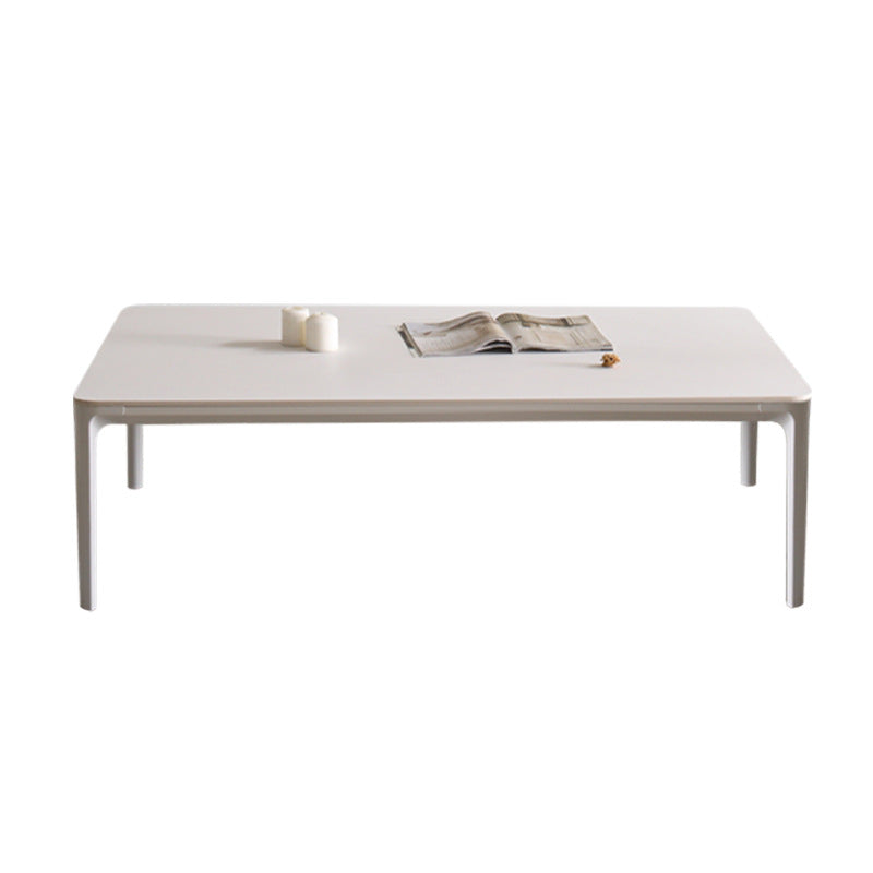 Mesa de centro Modernism Sate Top Mesa de cóctel rectangular de 4 patas en blanco