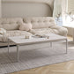Mesa de centro Modernism Sate Top Mesa de cóctel rectangular de 4 patas en blanco
