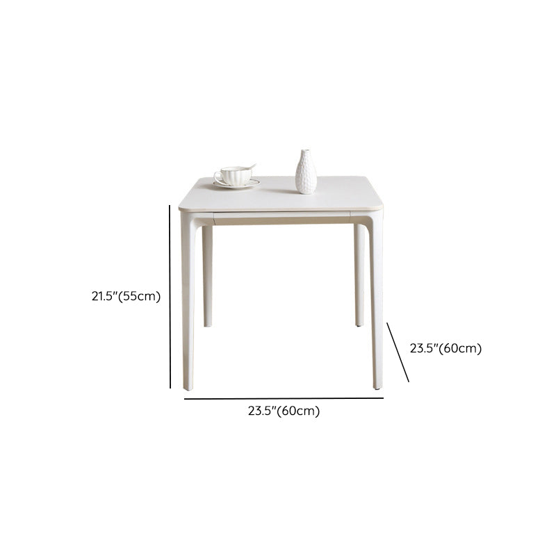 Mesa de centro Modernism Sate Top Mesa de cóctel rectangular de 4 patas en blanco