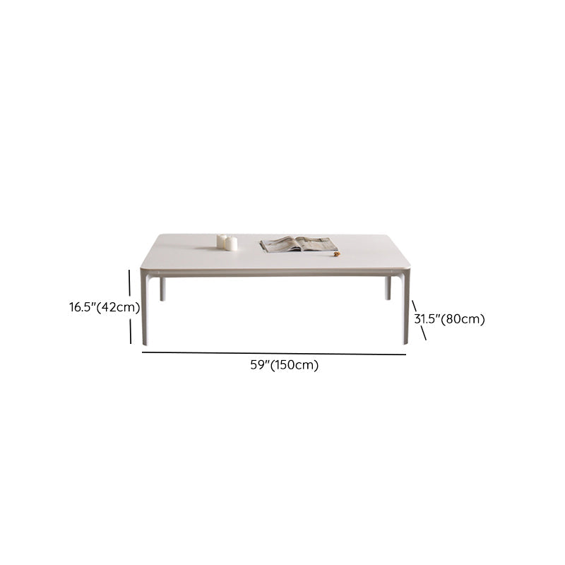 Mesa de centro Modernism Sate Top Mesa de cóctel rectangular de 4 patas en blanco