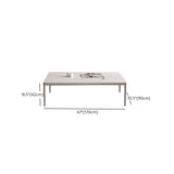 Modernism Sate Top Coffee Table Rectangular 4 Legs Cocktail Table in White