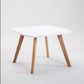 Contemporary Wooden Cocktail Table Round / Square / Triangle Top Coffee Table 24"L x 24"W x 16"H Natural Wood White Square Clearhalo 'Coffee & Accent Tables' 'Coffee Tables' 'coffee_tables' 'furn' 'furn_coffee_tables' 'Furniture' 'Living Room Furniture' 6607481