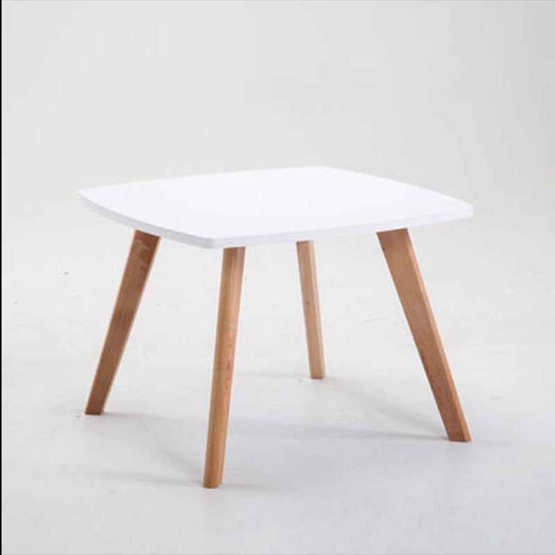 Contemporary Wooden Cocktail Table Round / Square / Triangle Top Coffee Table 24"L x 24"W x 16"H Natural Wood White Square Clearhalo 'Coffee & Accent Tables' 'Coffee Tables' 'coffee_tables' 'furn' 'furn_coffee_tables' 'Furniture' 'Living Room Furniture' 6607481