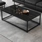 Mesa de centro simple rectangular de estilo moderno con estante - 16.5" H
