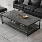 Mesa de centro simple rectangular de estilo moderno con estante - 16.5" H