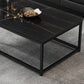 Mesa de centro simple rectangular de estilo moderno con estante - 16.5" H