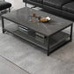 Mesa de centro simple rectangular de estilo moderno con estante - 16.5" H