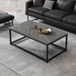 Mesa de centro simple rectangular de estilo moderno con estante - 16.5" H