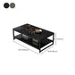 Mesa de centro simple rectangular de estilo moderno con estante - 16.5" H