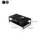 Mesa de centro simple rectangular de estilo moderno con estante - 16.5" H