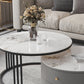 Contemporary Cocktail Table Round Glass / Slate Coffee Table with Drawers Clearhalo 'Coffee & Accent Tables' 'Coffee Tables' 'coffee_tables' 'furn' 'furn_coffee_tables' 'Furniture' 'Living Room Furniture' 6607580