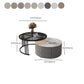 Contemporary Cocktail Table Round Glass / Slate Coffee Table with Drawers Clearhalo 'Coffee & Accent Tables' 'Coffee Tables' 'coffee_tables' 'furn' 'furn_coffee_tables' 'Furniture' 'Living Room Furniture' 6607587