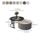 Contemporary Cocktail Table Round Glass / Slate Coffee Table with Drawers Clearhalo 'Coffee & Accent Tables' 'Coffee Tables' 'coffee_tables' 'furn' 'furn_coffee_tables' 'Furniture' 'Living Room Furniture' 6607588
