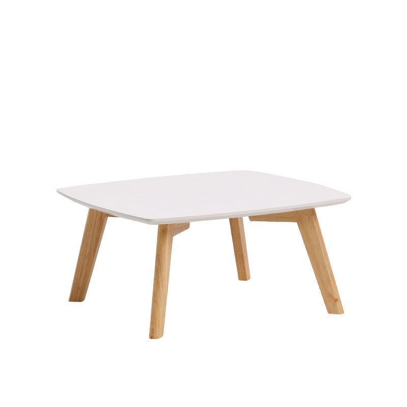 Solid Wood 4 Legs Coffee Table Modern 11.8" H Cocktail Table 24"L x 16"W x 12"H White Rectangular Clearhalo 'Coffee & Accent Tables' 'Coffee Tables' 'coffee_tables' 'furn' 'furn_coffee_tables' 'Furniture' 'Living Room Furniture' 6607590