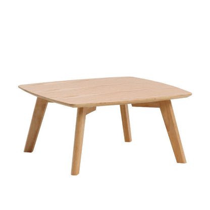 Solid Wood 4 Legs Coffee Table Modern 11.8" H Cocktail Table Natural Square Clearhalo 'Coffee & Accent Tables' 'Coffee Tables' 'coffee_tables' 'furn' 'furn_coffee_tables' 'Furniture' 'Living Room Furniture' 6607594