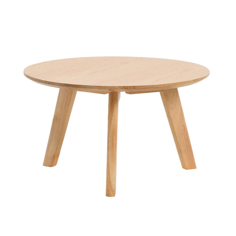 Solid Wood 4 Legs Coffee Table Modern 11.8" H Cocktail Table 20"L x 20"W x 12"H Natural Round Clearhalo 'Coffee & Accent Tables' 'Coffee Tables' 'coffee_tables' 'furn' 'furn_coffee_tables' 'Furniture' 'Living Room Furniture' 6607598