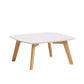 Solid Wood 4 Legs Coffee Table Modern 11.8" H Cocktail Table White Clearhalo 'Coffee & Accent Tables' 'Coffee Tables' 'coffee_tables' 'furn' 'furn_coffee_tables' 'Furniture' 'Living Room Furniture' 6607600