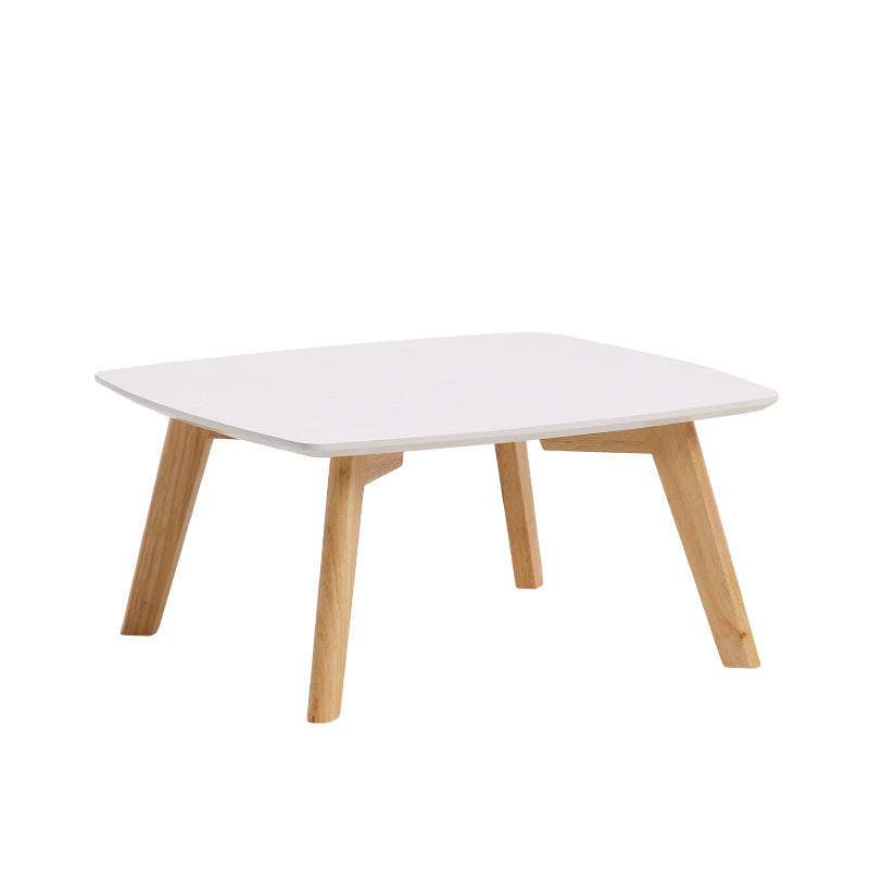 Solid Wood 4 Legs Coffee Table Modern 11.8" H Cocktail Table White Clearhalo 'Coffee & Accent Tables' 'Coffee Tables' 'coffee_tables' 'furn' 'furn_coffee_tables' 'Furniture' 'Living Room Furniture' 6607600