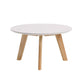 Solid Wood 4 Legs Coffee Table Modern 11.8" H Cocktail Table 20"L x 20"W x 12"H White Round Clearhalo 'Coffee & Accent Tables' 'Coffee Tables' 'coffee_tables' 'furn' 'furn_coffee_tables' 'Furniture' 'Living Room Furniture' 6607602