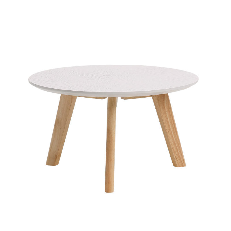 Solid Wood 4 Legs Coffee Table Modern 11.8" H Cocktail Table 20"L x 20"W x 12"H White Round Clearhalo 'Coffee & Accent Tables' 'Coffee Tables' 'coffee_tables' 'furn' 'furn_coffee_tables' 'Furniture' 'Living Room Furniture' 6607602