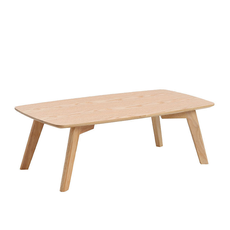 Solid Wood 4 Legs Coffee Table Modern 11.8" H Cocktail Table 35.4"L x 17.7"W x 11.8"H Natural Rectangular Clearhalo 'Coffee & Accent Tables' 'Coffee Tables' 'coffee_tables' 'furn' 'furn_coffee_tables' 'Furniture' 'Living Room Furniture' 6607603