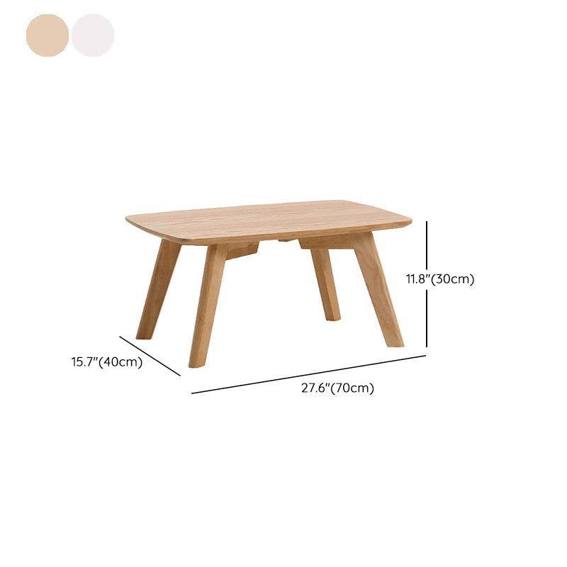 Solid Wood 4 Legs Coffee Table Modern 11.8" H Cocktail Table Clearhalo 'Coffee & Accent Tables' 'Coffee Tables' 'coffee_tables' 'furn' 'furn_coffee_tables' 'Furniture' 'Living Room Furniture' 6607616
