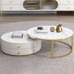 Table basse ronde en ardoise Ensemble de tables basses gigognes Glam avec tiroirs