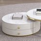 Table basse ronde en ardoise Ensemble de tables basses gigognes Glam avec tiroirs