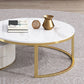 Table basse ronde en ardoise Ensemble de tables basses gigognes Glam avec tiroirs