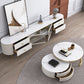 Table basse ronde en ardoise Ensemble de tables basses gigognes Glam avec tiroirs